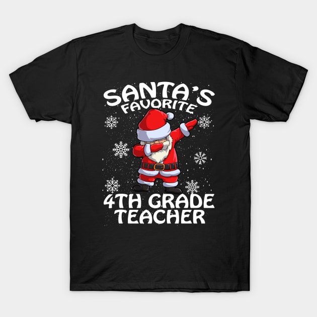 Santas Favorite 4Th Grade Teacher Christmas T-Shirt by intelus